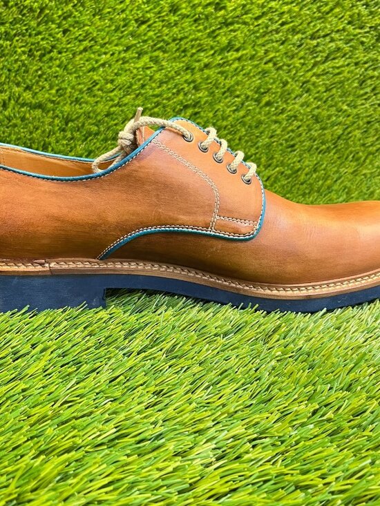 Kenneth Cole Mens Size 12 Brown Blue Casual Classic Leather Oxford Dress Shoes main image 8